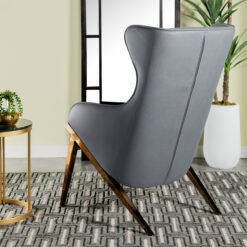 Alternative view of Walker Upholstered high Wingback Accent Chair Slate