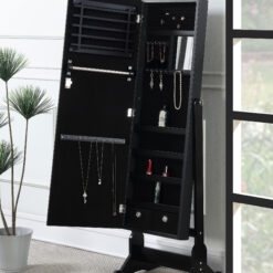 Alternative view of Tutuola Cheval Mirror with Jewelry Storage Black