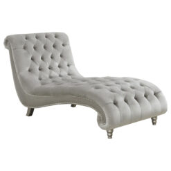 Alternative view of Lydia Velvet Upholstered Tufted Chaise Grey