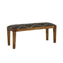 Alternative view of Lamont Fabric Upholstered Accent Bench Black and Natural