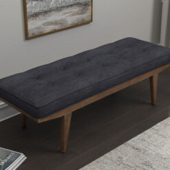 Wilson Fabric Upholstered Tufted Accent Bench Grey
