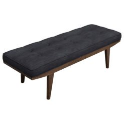 Alternative view of Wilson Fabric Upholstered Tufted Accent Bench Grey