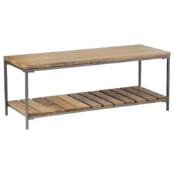 Alternative view of Gerbera Wood Accent Bench with Shelf Natural and Gunmetal