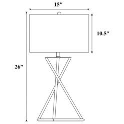 Alternative view of Mirio 26-inch Drum Shade Metal Bedside Table Lamp Black