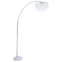 Alternative view of Shirley 86-inch Hanging Crystal Arc Metal Floor Lamp Chrome