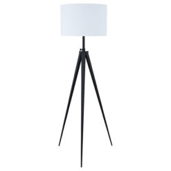 Alternative view of Harrington 60-inch Drum Shade Metal Tripod Floor Lamp Black