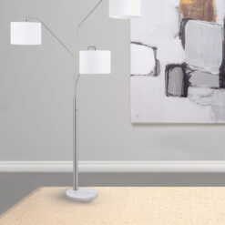 Jirou 84-inch Drum Shade Tree Floor Lamp Satin Nickel