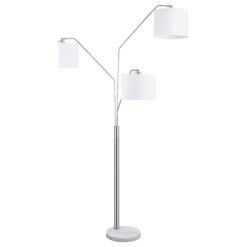 Alternative view of Jirou 84-inch Drum Shade Tree Floor Lamp Satin Nickel