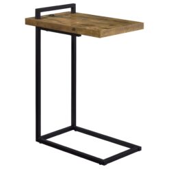 Alternative view of Maxwell C-shaped Side Table USB Charging Rustic Nutmeg
