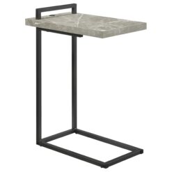 Alternative view of Maxwell C-shaped Side Table USB Charging Grey Faux Marble