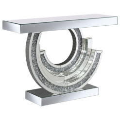Alternative view of Imogen Sculptural Mirrored Entryway Console Table Silver