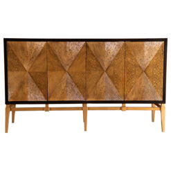 Alternative view of Zira 4-door Wood Parquet Storage Accent Cabinet Brown