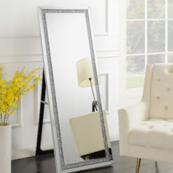 Seraphina 24 x 64 Inch Acrylic Framed Standing Mirror Silver