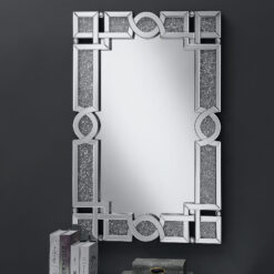 Jackie 32 x 47 Inch Acrylic Crystal Frame Wall Mirror Silver