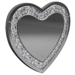 Alternative view of Aiko 36 x 30 Inch Heart Shaped LED Light Wall Mirror Silver