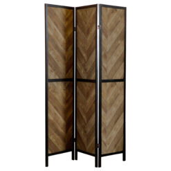 Alternative view of Marlene 3-Panel Room Divider Folding Screen Rustic Tobacco