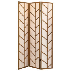 Alternative view of Mila 3-Panel Room Divider Folding Shoji Screen Walnut